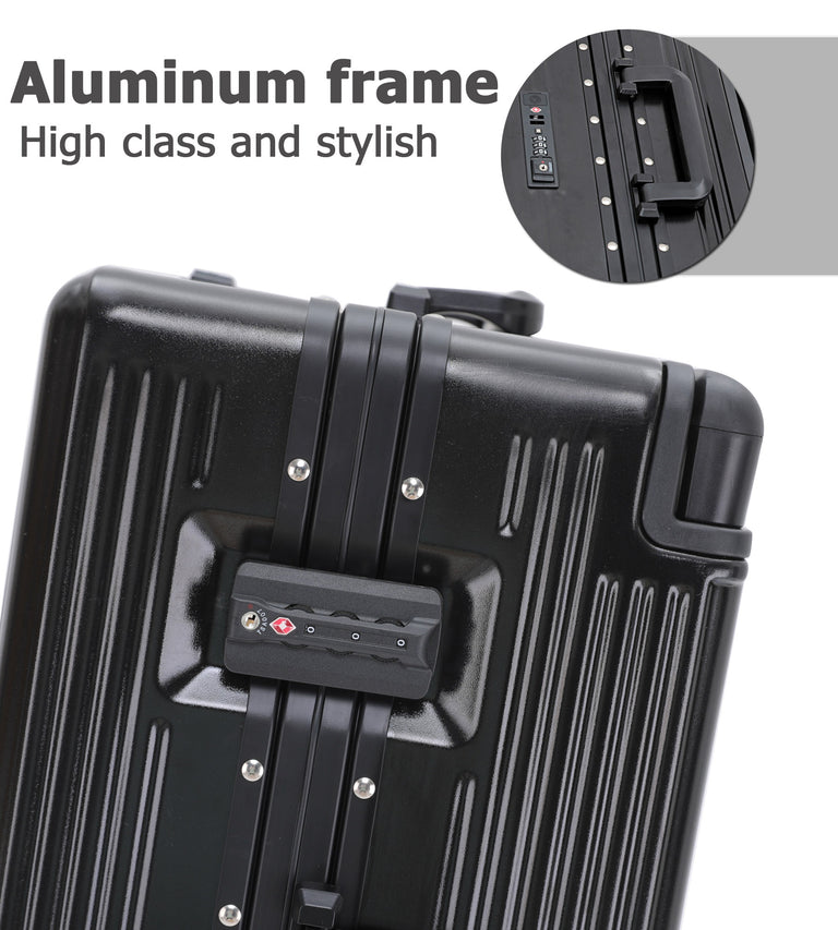 Aluminum Frame TSA Carry-On Spinner Luggage