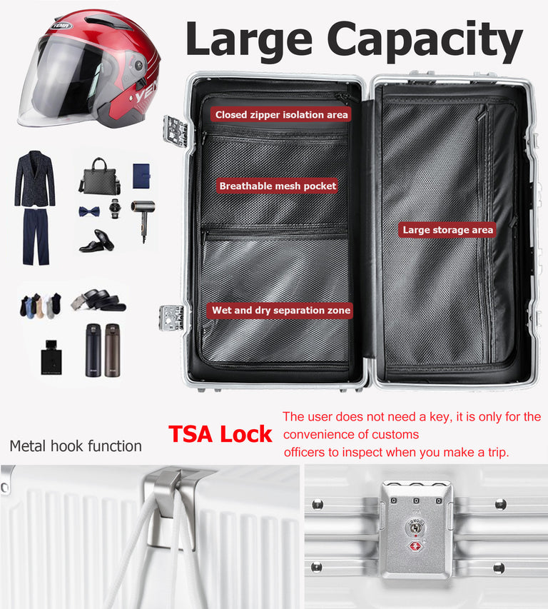 Super Large Aluminum Spinner Luggage Cup-Holder