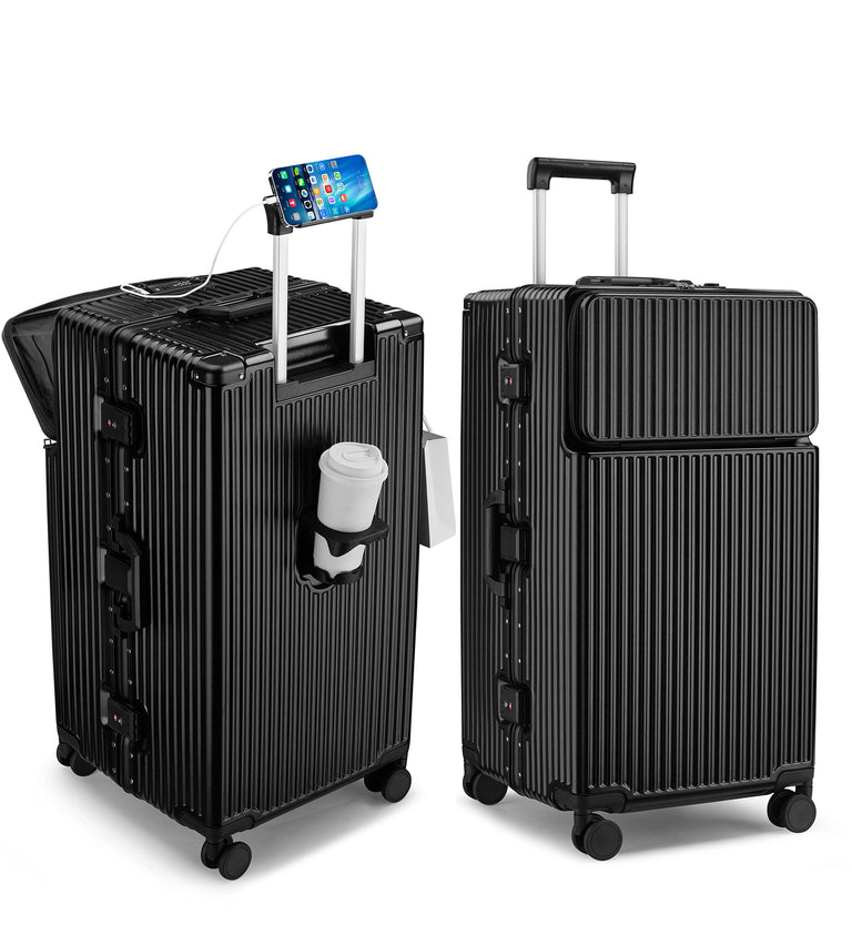 Super Large Aluminum Spinner Luggage Cup-Holder