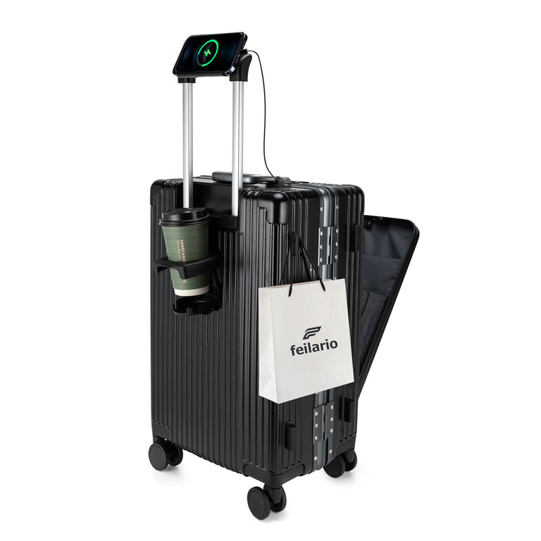 All-in-One Aluminum Spinner Carry-On Luggage